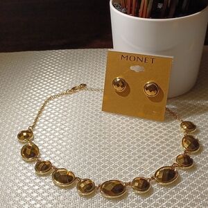Monet Gold Tone Jewelry Set